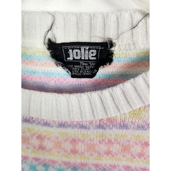 Vtg. Jolie New York Women's Sz. M Pastel Crew Neck Sweater - Picture 2 of 6